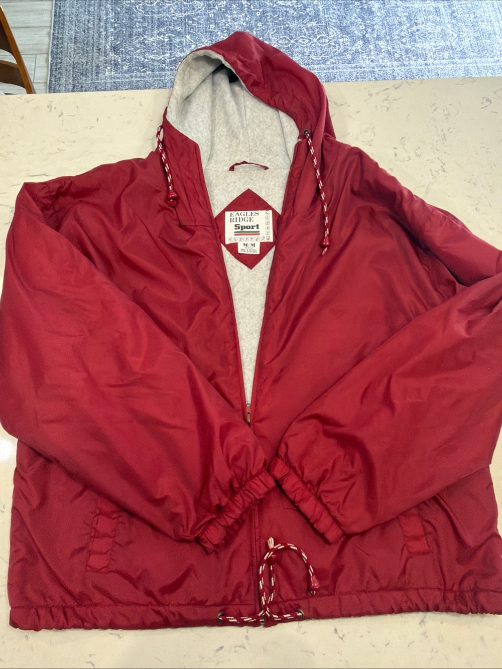 Vintage Eagles Ridge “Sport Jac” Hooded Windbreaker Jacket Nylon- Lined Mens M